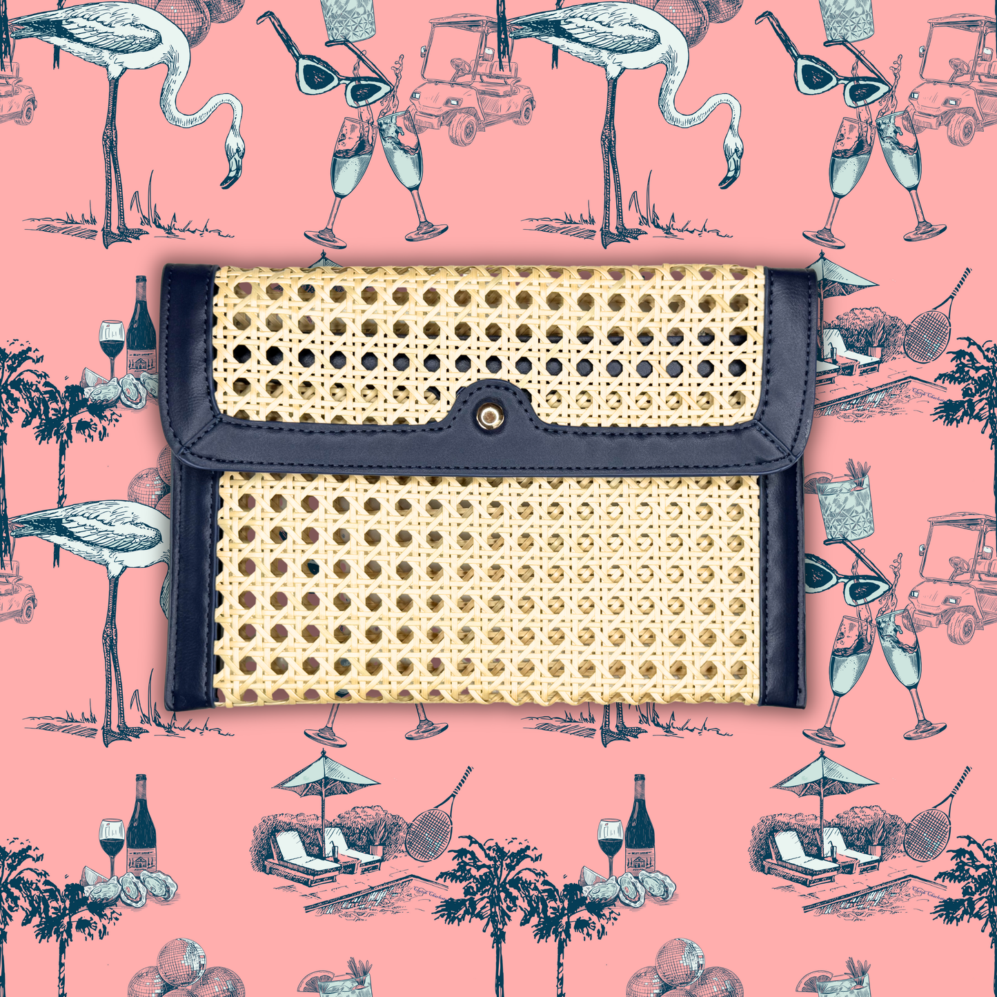 French Quarter Clutch- Navy - Wholesale