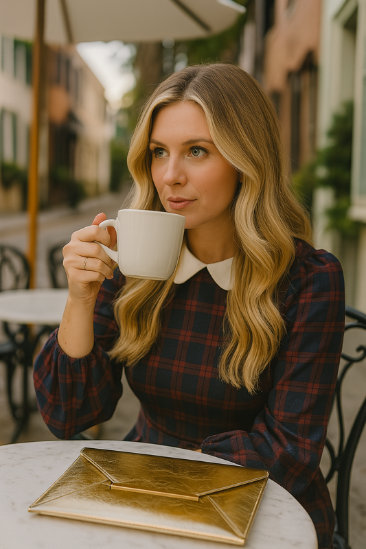 Society Clutch- Textured Gold