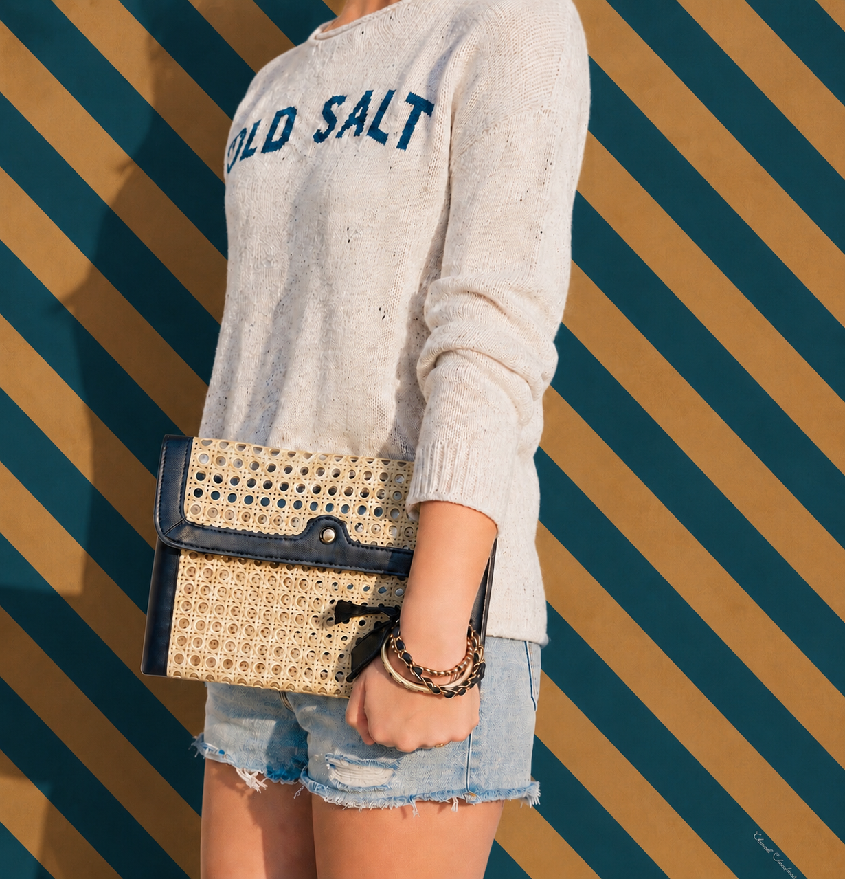 French Quarter Clutch- Navy - Wholesale