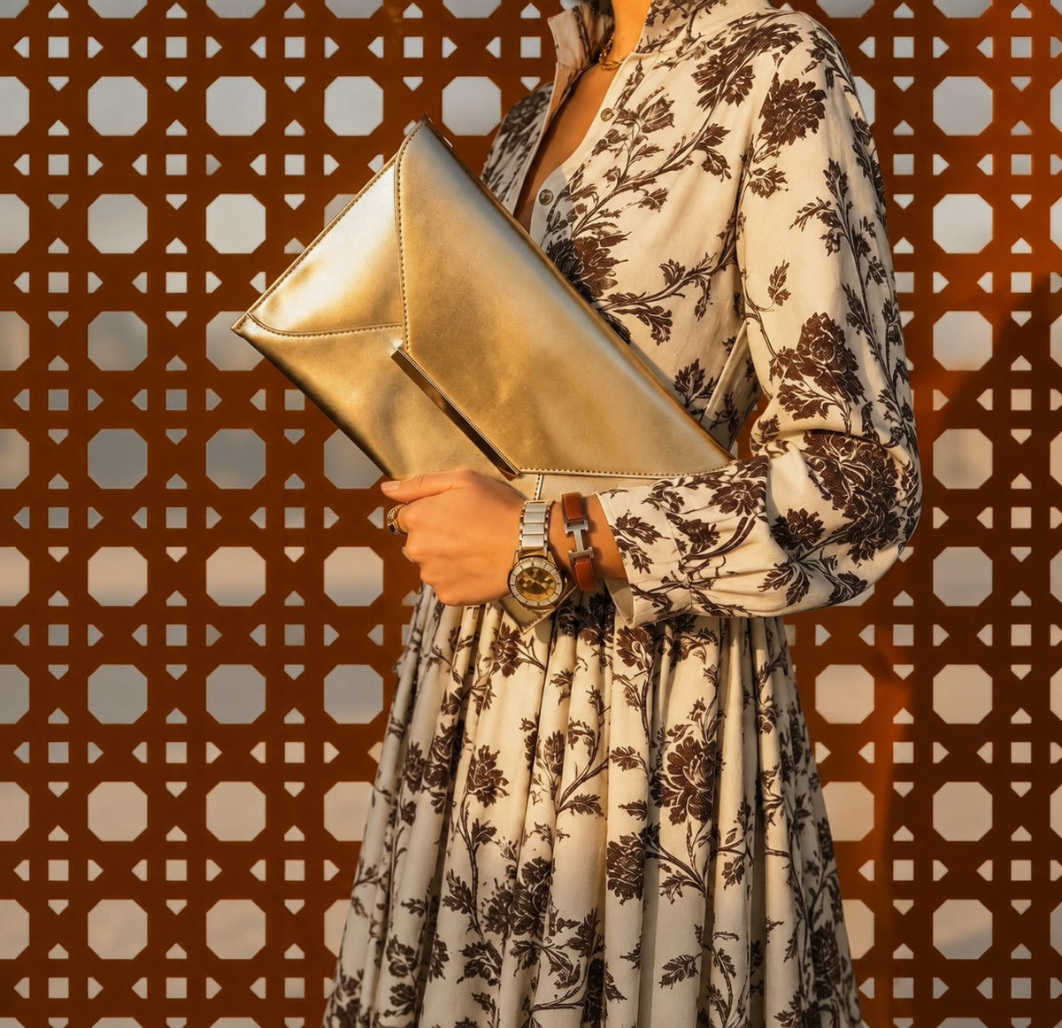 Society Clutch- Gold - Wholesale