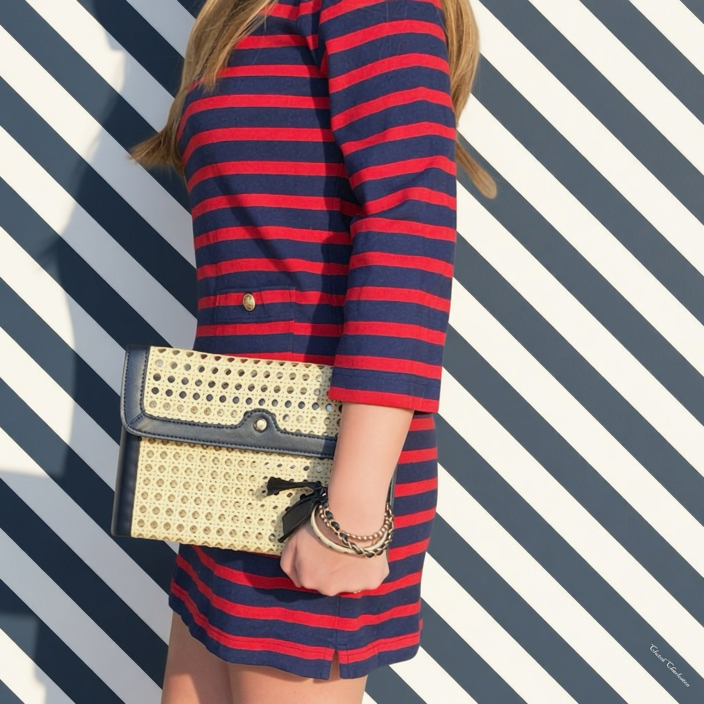 French Quarter Clutch- Navy - Wholesale