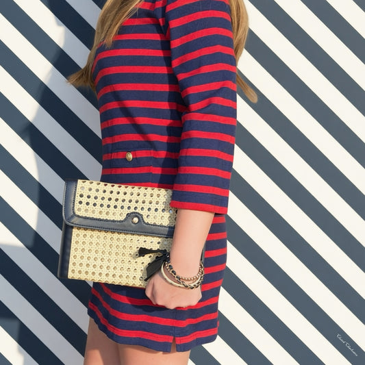 French Quarter Clutch- Navy