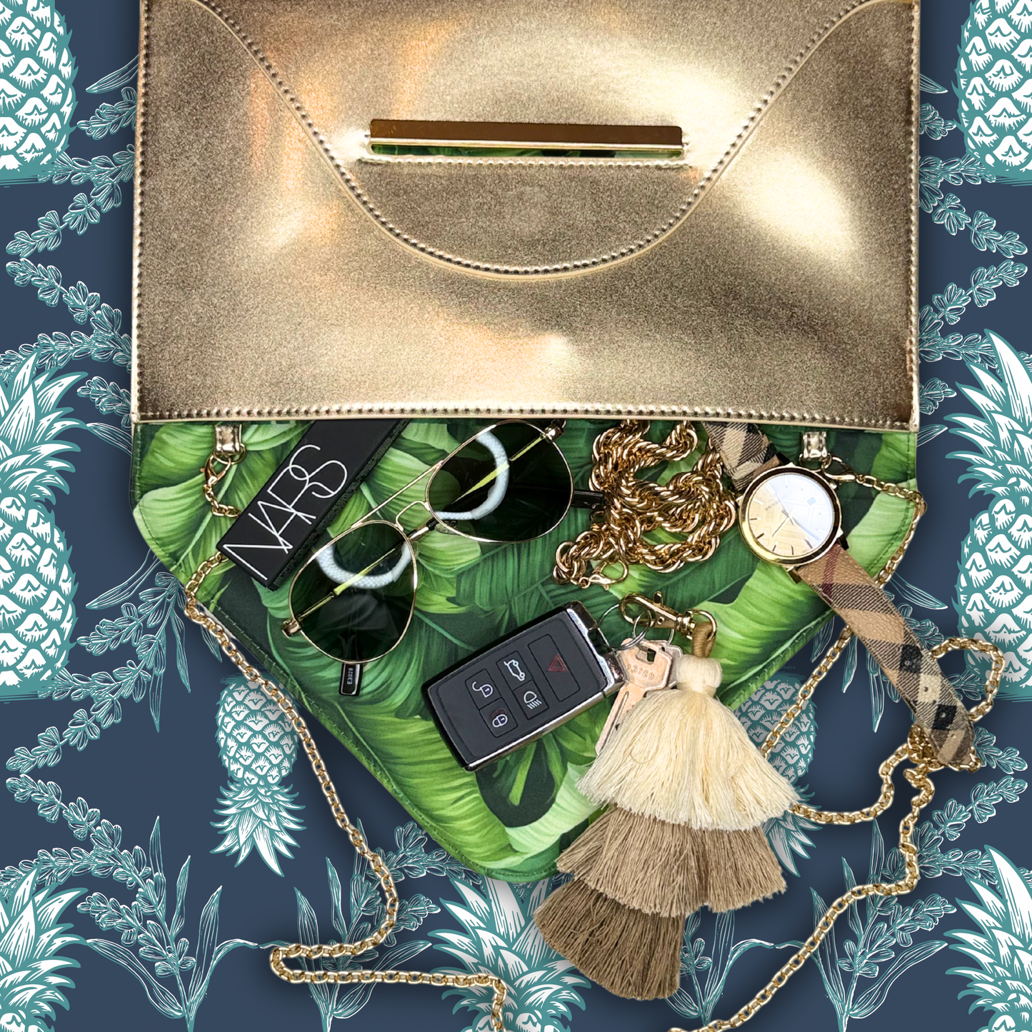 Society Clutch- Gold