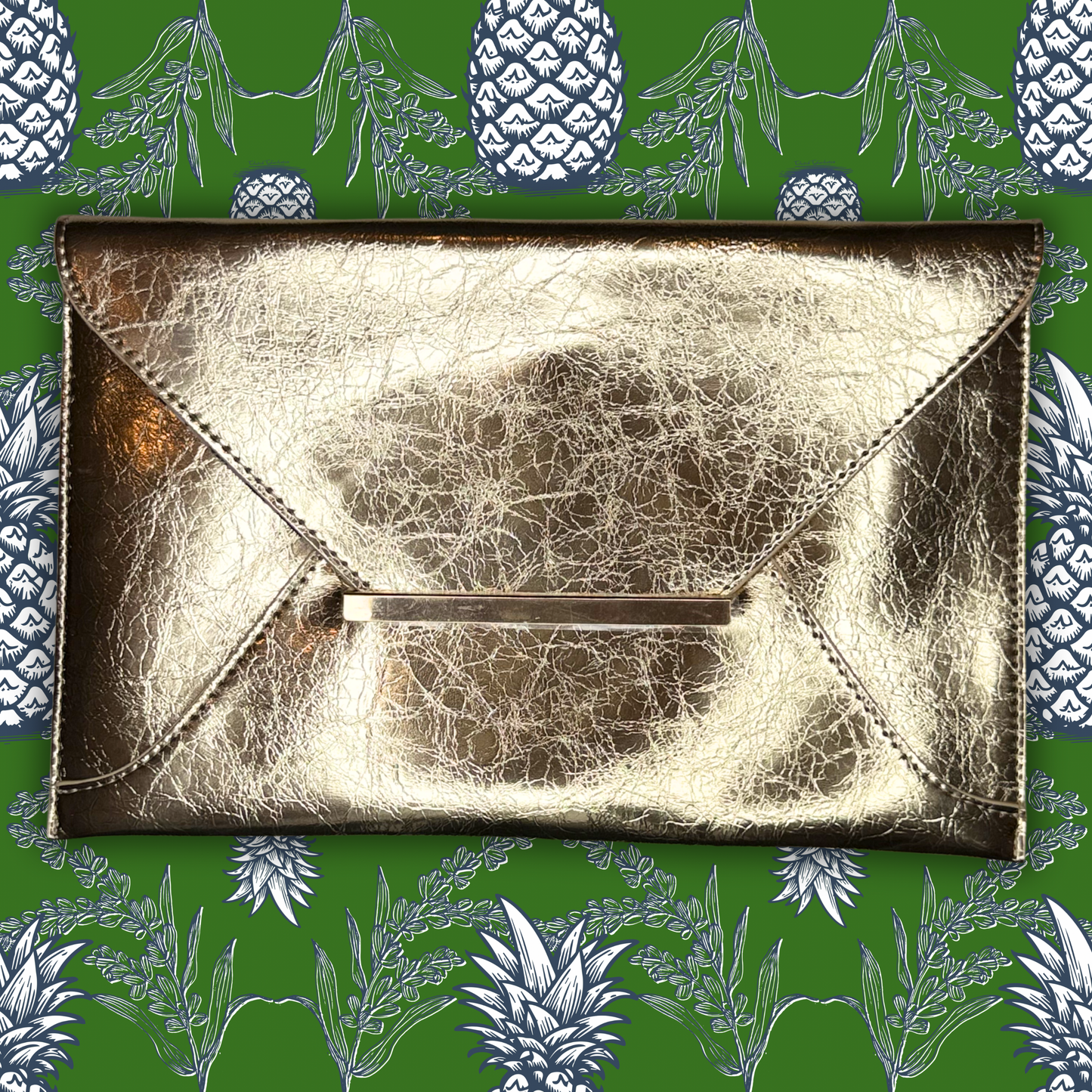 Society Clutch- Textured Gold