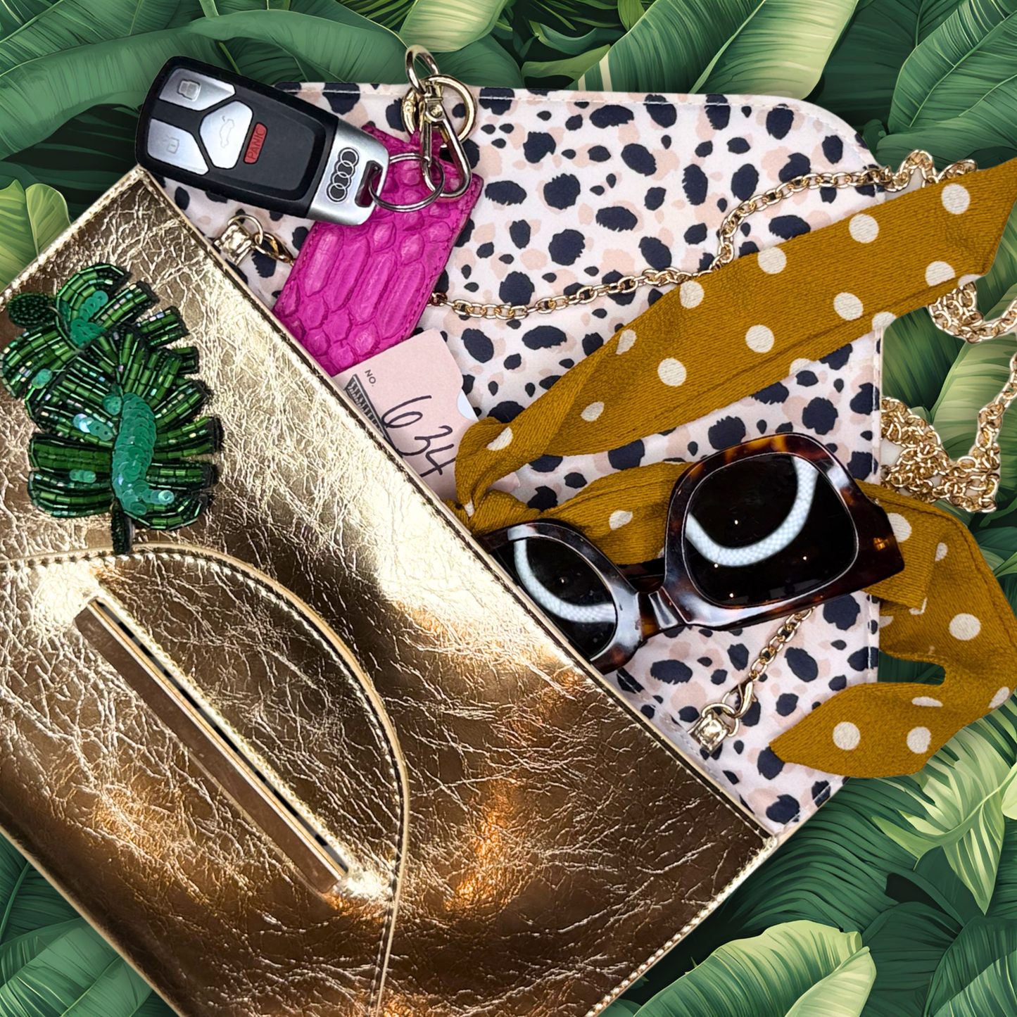 Society Clutch- Textured Gold